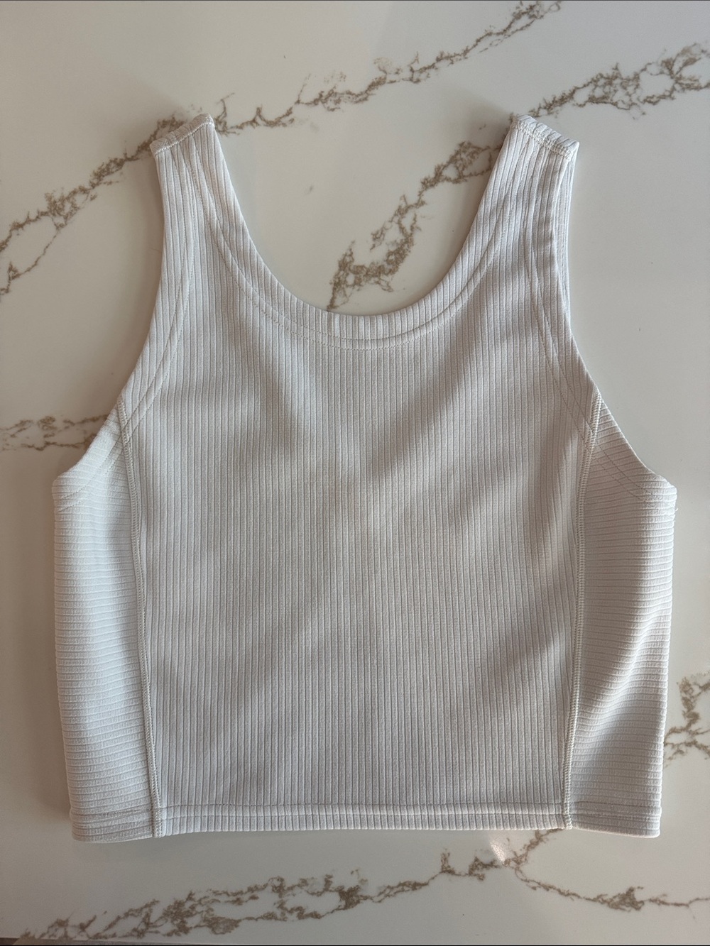 Lululemon Ribbed Softstreme Reversible Cropped Tank Top Size 4 - White